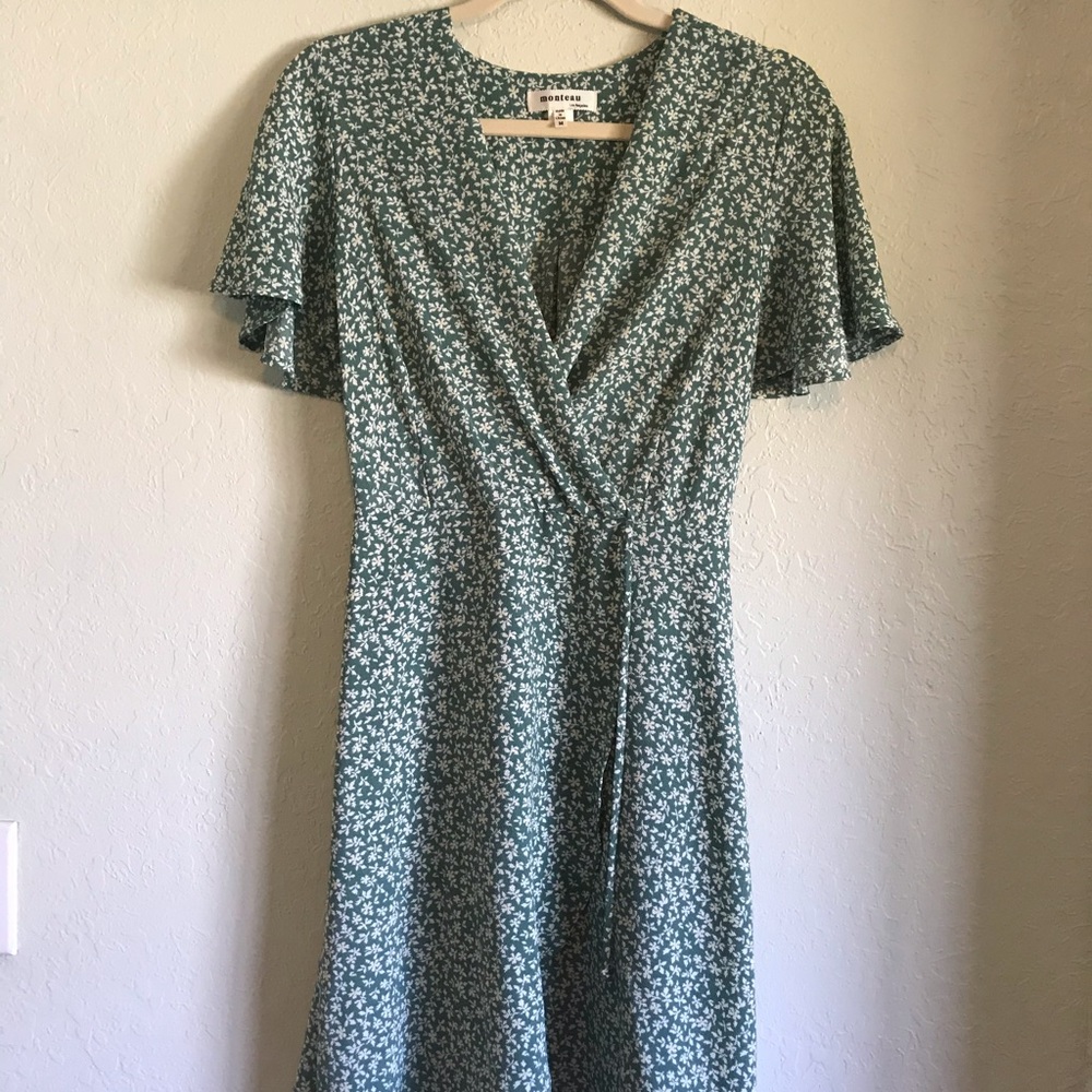 Small light green floral dress